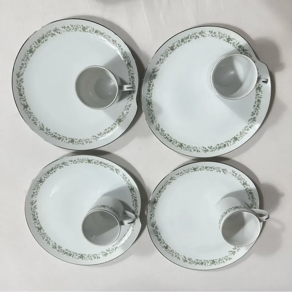 Mikasa Vintage Set Of 4 Snack Plates & Cups
